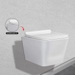 ⁦كرسي حمام معلق مربع UF19 تكنو مقاس 51.5*36*34⁩ - الصورة ⁦4⁩