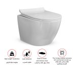 ⁦كرسي حمام معلق دائري UF23 تكنو مقاس 49*36*34⁩ - الصورة ⁦4⁩