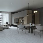 بلاط أرضيات 15×90×1.0 سم - رمادي فاتح