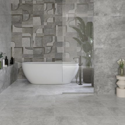 بلاط أرضيات 40×40×1.0 سم - رمادي فاتح