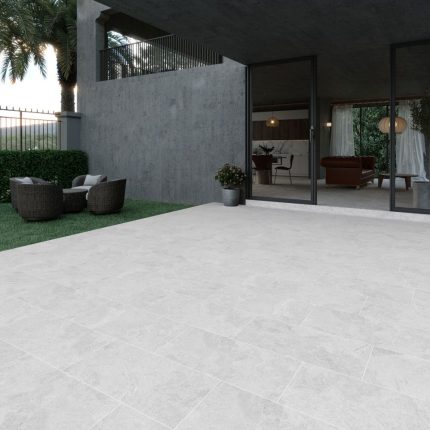 بلاط أرضيات خارجي 40×80×1.4 سم - رمادي فاتح