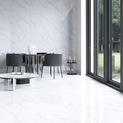 بلاط أرضيات بورسلان 60×120×1.0 سم - أبيض رخامي