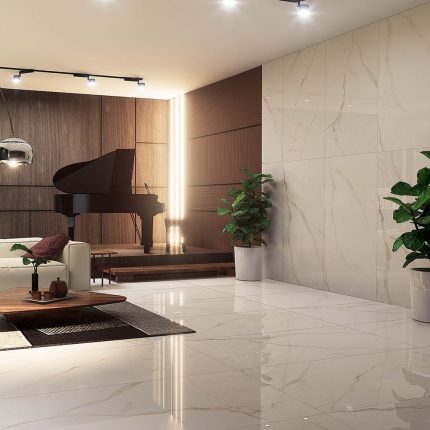 بلاط أرضيات / جدران  بورسلان 80×160×1.0 سم - بيج فاتح