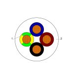 ⁦بحرة - سلك كهربائي نحاس مرن - المواصفات البريطانية - NYA - مقاس 4 مم - 4 خط - أبيض - 300/500 فولت - 91.44 متر⁩ - الصورة ⁦3⁩