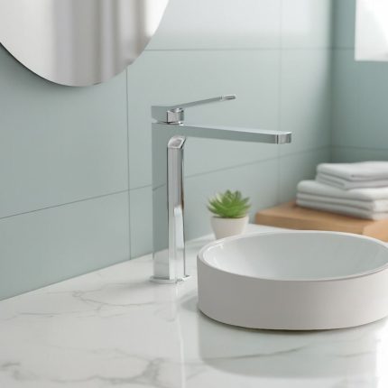 خلاط مغسلة كونزا أوركس 25 سم - فضي مصقول