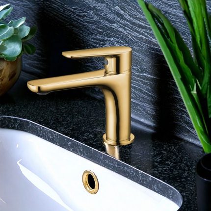 خلاط مغسلة مونو 14 سم ريو - ذهبي