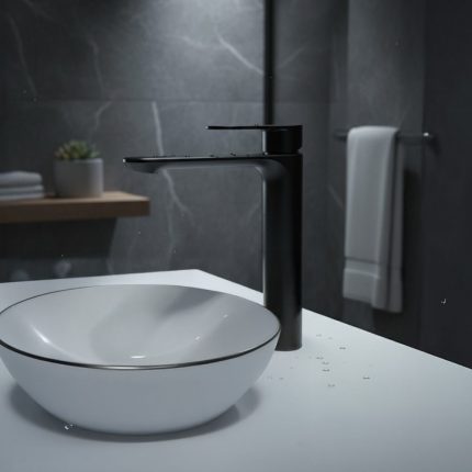 خلاط مغسلة سكانو أوركس 25 سم - أسود مطفي