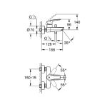 ⁦خلاط حوض استحمام يورو سمارت - كروم⁩ - الصورة ⁦2⁩