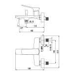 ⁦طقم خلاط حوض استحمام كونزا أوركس - رمادي مطفي⁩ - الصورة ⁦2⁩