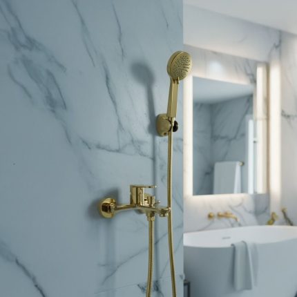 طقم خلاط حوض استحمام سكانو أوركس - ذهبي