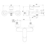 ⁦طقم خلاط حوض استحمام سكانو أوركس - ذهبي⁩ - الصورة ⁦5⁩