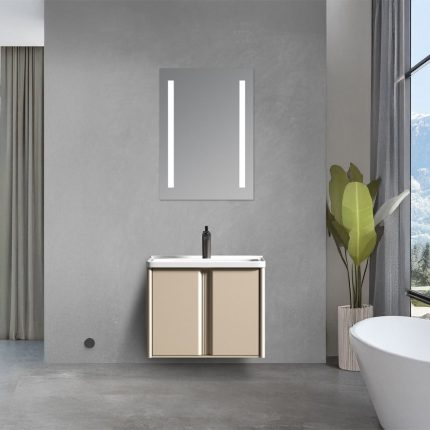 خزانة حمام معلقة مع مغسلة ومرآة - روستك