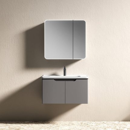 خزانة حمام معلقة مع مغسلة ومرآة - بيور