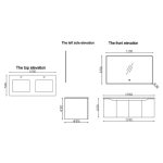 ⁦خزانة حمام معلقة مع مغسلة ومرآة - آمبر⁩ - الصورة ⁦4⁩