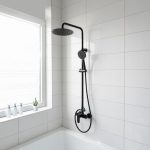 طقم دش استحمام سكانو أوركس - أسود مطفي