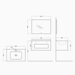 ⁦مغسلة معلقة مع مرآة - أوركس كوبو⁩ - الصورة ⁦3⁩