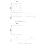 ⁦مغسلة معلقة مع رف بورسلان - Art#A31-60⁩ - الصورة ⁦3⁩