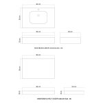 ⁦مغسلة معلقة مع رف بورسلان - Art#A30-80⁩ - الصورة ⁦3⁩