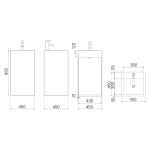 ⁦مغسلة قاعدة بورسلان - Art#A15-450⁩ - الصورة ⁦2⁩