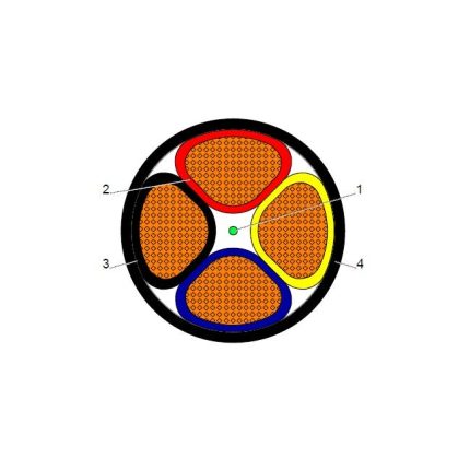 بحرة - كيبل XLPE نحاس - 4 خطوط - مقاس 50 مم - أسود - 600/1000 فولت
