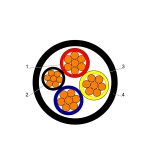 ⁦بحرة - كيبل XLPE نحاس - 3 خطوط و نصف ( 3X25+16 mm) - أسود - 600/1000 فولت⁩ - الصورة ⁦2⁩