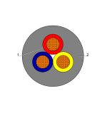 ⁦بحرة - كيبل XLPE نحاس - 3 خطوط - مقاس 4 مم - أسود - 600/1000 فولت⁩ - الصورة ⁦2⁩
