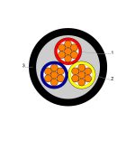 ⁦بحرة - كيبل XLPE نحاس - 3 خطوط - مقاس 16 مم - أسود - 600/1000 فولت⁩ - الصورة ⁦2⁩