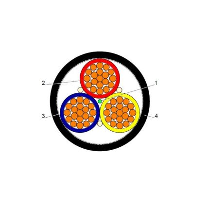 بحرة - كيبل XLPE نحاس - 3 خطوط - مقاس 50 مم - أسود - 600/1000 فولت