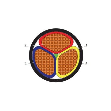 بحرة - كيبل XLPE نحاس - 3 خطوط - مقاس 120 مم - أسود - 600/1000 فولت