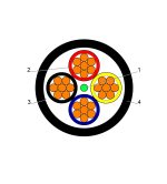 ⁦بحرة - كيبل XLPE نحاس - 4 خطوط - مقاس 16 مم - أسود - 600/1000 فولت⁩ - الصورة ⁦2⁩