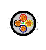 ⁦بحرة - كيبل XLPE نحاس - 4 خطوط - مقاس 16 مم - مسلح STA - أسود - 600/1000 فولت⁩ - الصورة ⁦2⁩