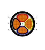 ⁦بحرة - كيبل XLPE نحاس - 4 خطوط - مقاس 50 مم - مسلح STA - أسود - 600/1000 فولت⁩ - الصورة ⁦2⁩