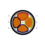 ⁦بحرة - كيبل XLPE نحاس - 4 خطوط - مقاس 95 مم - مسلح STA - أسود - 600/1000 فولت⁩ - الصورة ⁦2⁩
