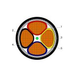 ⁦بحرة - كيبل XLPE نحاس - 4 خطوط - مقاس 300 مم - مسلح STA - أسود - 600/1000 فولت⁩ - الصورة ⁦2⁩