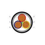 بحرة - كيبل XLPE نحاس - 3 خطوط - مقاس 240 مم - مسلح SWA - أسود - 600/1000 فولت