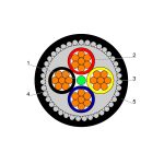 بحرة - كيبل XLPE نحاس - 4 خطوط - مقاس 25 مم - مسلح SWA - أسود - 600/1000 فولت
