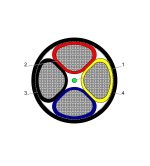 ⁦بحرة - كيبل XLPE ألومينيوم - 4 خطوط - مقاس 70 مم - أسود - 600/1000 فولت⁩ - الصورة ⁦2⁩