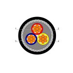 بحرة - كيبل XLPE نحاس - 3 خطوط - مقاس 25 مم - مسلح - SWA - أسود - 600/1000 فولت - LS0H