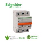 شنايدر - قاطع فرعي 3 خط - 6 أمبير - Domae, 3P, 6A, C Curve, 6000A