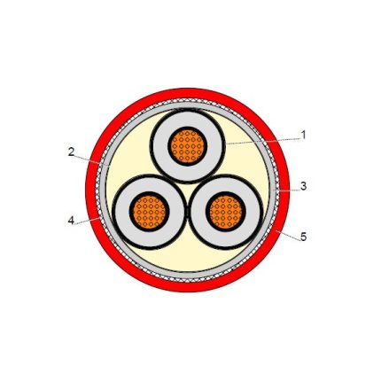 بحرة - كيبل XLPE نحاس- 3 خطوط - مقاس 50 مم - مسلح STA - جهد متوسط 15KV