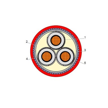 بحرة - كيبل XLPE نحاس - 3x95/16  - مسلح SWA - جهد متوسط 15KV - CWS IEC 60502-2  FR- IEC 60332-1