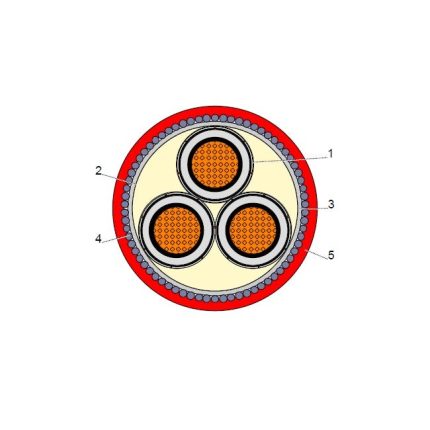 بحرة - كيبل XLPE نحاس - 3x300/25 - مسلح SWA - جهد متوسط 15KV - CWS IEC 60502-2 FR-IEC 60332-1