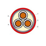 بحرة - كيبل XLPE نحاس - 3 خطوط - مقاس 185 مم - مسلح SWA - 8700/15000 فولت