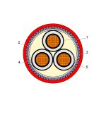 ⁦بحرة - كيبل XLPE نحاس - 3 خطوط مسلح SWA - مقاس 120 مم - 15000 فولت⁩ - الصورة ⁦2⁩