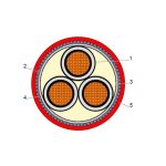 بحرة - كيبل XLPE نحاس - 3 خطوط - مقاس 400 مم - مسلح SWA - أسود - 15000 فولت - CTS IEC 60502-2 FR-IEC 60332-1