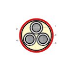 بحرة - كيبل XLPE - ألومينيوم - 35/300x3 مم  - مسلح STA - جهد متوسط 15KV
