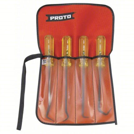 طقم خطاف وإلتقاط، من الفولاذ، زاوية 45 درجة/زاوية 90 درجة/طرف خطاف، 4 قطع