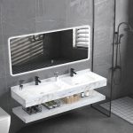 مغاسل رخام ديكور مقاس 150سم أبيض ذهبي كلاسيك