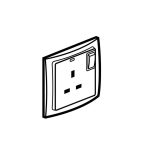 ليجراند - فيش مفرد بمفتاح ماليا - 13 أمبير - 250 فولت - لؤلؤي - مع لمبة بيان