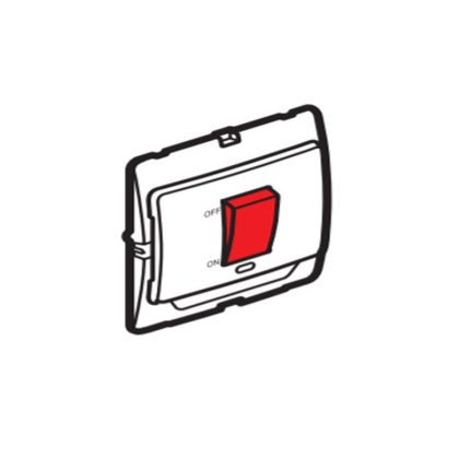 ليجراند - مفتاح مكيف - 45 أمبير - 250 فولت - أسود - مع لمبة بيان